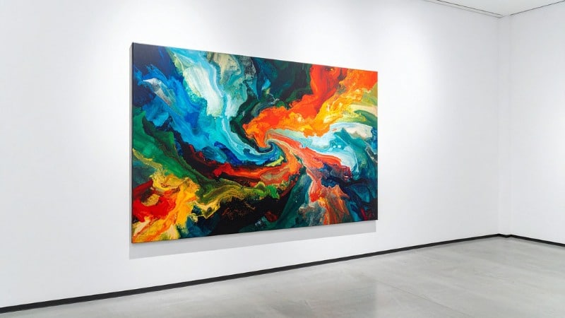 Une toile en grand format suivant le style de Joan Mitchell